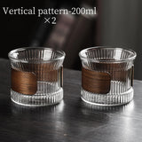 BINCOO Glass Cup Tea Coffee Mug Bamboo Ring Anti-Scalding High Temperature Resistant for Household and Office 150ML