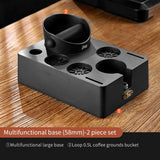 BINCOO Coffee Tamper Base Set Grounds Knocking Bucket Storage Base Coffee Machine Handle Bracket Tamper Powder Distributor Set Coffee Utensils 51/58MM