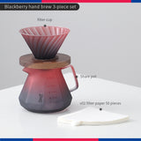 Bincoo Hand Brewing Coffee Pot Set Blackberry Filter Cup Sharing Pot Glass Pot Set 600ML