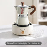 BINCOO Moka Pot with Stove Espresso Coffee Set Household Small Hand-brewed Coffee Pot Set Best Gift