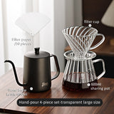 Bincoo Hand Brewed Coffee Pot Set Dripper Set Filter Cup Coffee Pot Coffee Funnel Glass Sharing Pot 400/600ML