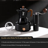 BINCOO Dual-valve Moka Pot Home Electric Stove Brewing Coffee Pot Small Espresso Hand-ground Coffee Maker Set