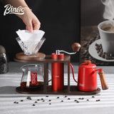 BINCOO Coffee Dripper Set Hand Brew Coffee Pot Set Hand Grinder Coffee Maker Sharing Pot with Glass Filter Cup Coffee Hand Brew Pot Complete Set
