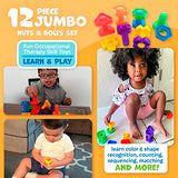 Skoolzy Nuts and Bolts 12 Piece Toy Building Block Set Sensory Occupational Therapy STEM Includes eBook
