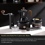 BINCOO Dual-valve Moka Pot Home Electric Stove Brewing Coffee Pot Small Espresso Hand-ground Coffee Maker Set