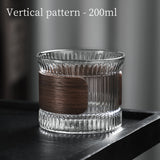 BINCOO Glass Cup Tea Coffee Mug Bamboo Ring Anti-Scalding High Temperature Resistant for Household and Office 150ML