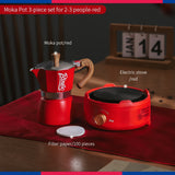 BINCOO Moka Pot Set Gift Box Espresso Coffee Kettle Hand Brewed Coffee Pot Holiday Birthday Gift Best Gift 3 Cups