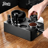 BINCOO Coffee Tamper Base Set Grounds Knocking Bucket Storage Base Coffee Machine Handle Bracket Tamper Powder Distributor Set Coffee Utensils 51/58MM