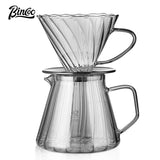 Bincoo Hand Brewed Coffee Pot Set Dripper Set Filter Cup Coffee Pot Coffee Funnel Glass Sharing Pot 400/600ML