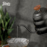 BINCOO Hand-brewed Coffee Pot Slender Mouth Kettle Stainless Steel Drip Coffee Pot Large Capacity for Outdoor Camping and Travel 1L
