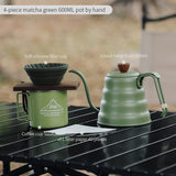 BINCOO Coffee Dripper Set Outdoor Hand-brewed Coffee Pot Set Camping Coffee Equipment for Outdoor and Travel 600ML