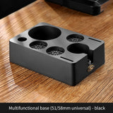 BINCOO Coffee Tamper Base Set Grounds Knocking Bucket Storage Base Coffee Machine Handle Bracket Tamper Powder Distributor Set Coffee Utensils 51/58MM