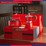 BINCOO Moka Pot Set Gift Box Espresso Coffee Kettle Hand Brewed Coffee Pot Holiday Birthday Gift Best Gift 3 Cups