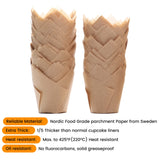 Bake Choice 200pcs Natural Tulip Cupcake Liners