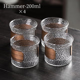BINCOO Glass Cup Tea Coffee Mug Bamboo Ring Anti-Scalding High Temperature Resistant for Household and Office 150ML