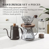 Bincoo Hand Brew Coffee Pot Dripper Set Sharing Pot Coffee Filter Cup Household Hand Grinder Coffee Machine Sets