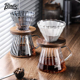 BINCOO Coffee Dripper Set Filter Cup Coffee Pot Set Coffee Sharing Pot Strainer Cup Extraction Filter Coffee Utensils 400ML/600ML
