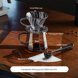 BINCOO Glass Coffee Sharing Pot Set Filter Cup Drip Filter Paper Funnel Hand Brewing Pot Coffee Kettle 500ML/700ML