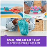 Kinetic Sand Ultimate Sandisfying Set, 2lb of Pink, Yellow and Teal Play Sand