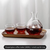 BINCOO Glass Coffee Pot Set Hand Brew Coffee Maker Coffee Utensils fo Office Household 280ML