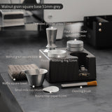 BINCOO Italian Coffee Cloth Powder Dispenser Base Multifunctional Storage and Press Powder Hammer Set 51/58MM