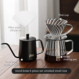 Bincoo Hand Brewed Coffee Pot Set Dripper Set Filter Cup Coffee Pot Coffee Funnel Glass Sharing Pot 400/600ML