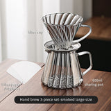 Bincoo Hand Brewed Coffee Pot Set Dripper Set Filter Cup Coffee Pot Coffee Funnel Glass Sharing Pot 400/600ML