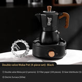 BINCOO Dual-valve Moka Pot Home Electric Stove Brewing Coffee Pot Small Espresso Hand-ground Coffee Maker Set