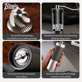 BINCOO Manual Coffee Grinder Coffee Bean Manual Grinder Home Hand Brewed Coffee Apparatus Portable