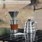 BINCOO Coffee Dripper Set Outdoor Hand-brewed Coffee Pot Set Camping Coffee Equipment for Outdoor and Travel 600ML