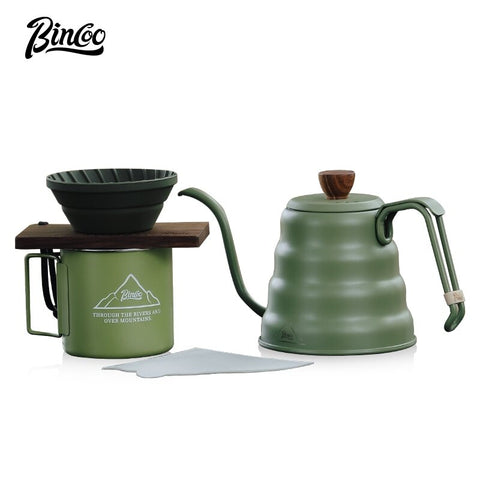 BINCOO Coffee Dripper Set Outdoor Hand-brewed Coffee Pot Set Camping Coffee Equipment for Outdoor and Travel 600ML