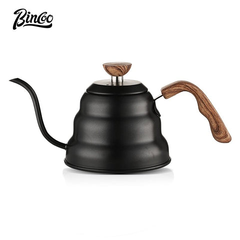 BINCOO Hand-brewed Coffee Pot Slender Mouth Kettle Stainless Steel Drip Coffee Pot Large Capacity for Outdoor Camping and Travel 1L