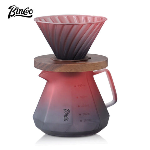 Bincoo Hand Brewing Coffee Pot Set Blackberry Filter Cup Sharing Pot Glass Pot Set 600ML