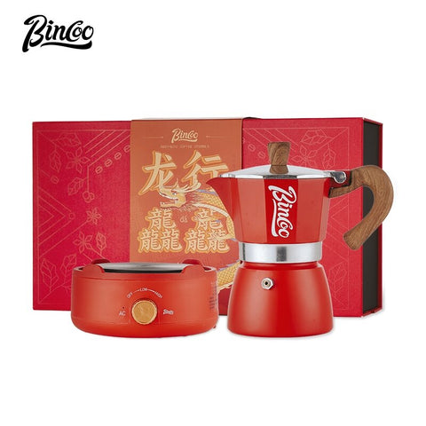BINCOO Moka Pot Set Gift Box Espresso Coffee Kettle Hand Brewed Coffee Pot Holiday Birthday Gift Best Gift 3 Cups