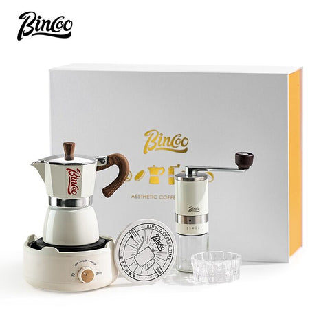 BINCOO Moka Pot with Stove Espresso Coffee Set Household Small Hand-brewed Coffee Pot Set Best Gift