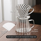 Bincoo Hand Brewed Coffee Pot Set Dripper Set Filter Cup Coffee Pot Coffee Funnel Glass Sharing Pot 400/600ML