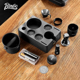 BINCOO Coffee Tamper Base Set Grounds Knocking Bucket Storage Base Coffee Machine Handle Bracket Tamper Powder Distributor Set Coffee Utensils 51/58MM