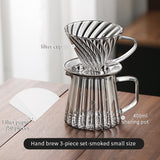 Bincoo Hand Brewed Coffee Pot Set Dripper Set Filter Cup Coffee Pot Coffee Funnel Glass Sharing Pot 400/600ML