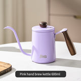 BINCOO 350ML/600ML Coffee Hand Brewing Pot Mini Portable Coffee Pot Long Mouth and Narrow Mouth Pot Stainless Steel Coffee Kettle