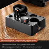 BINCOO Coffee Tamper Base Set Grounds Knocking Bucket Storage Base Coffee Machine Handle Bracket Tamper Powder Distributor Set Coffee Utensils 51/58MM