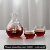 BINCOO Glass Coffee Pot Set Hand Brew Coffee Maker Coffee Utensils fo Office Household 280ML