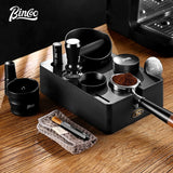 BINCOO Coffee Tamper Base Set Grounds Knocking Bucket Storage Base Coffee Machine Handle Bracket Tamper Powder Distributor Set Coffee Utensils 51/58MM