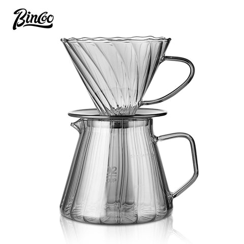 BINCOO Coffee Dripper Hand Brewed Coffee Set Sharing Pot Household Filter Cup Coffee Utensils for Office and Outdoor Travel 400ML/600ML