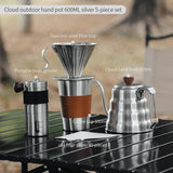 BINCOO Coffee Dripper Set Outdoor Hand-brewed Coffee Pot Set Camping Coffee Equipment for Outdoor and Travel 600ML