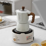 BINCOO Dual-valve Moka Pot Home Electric Stove Brewing Coffee Pot Small Espresso Hand-ground Coffee Maker Set