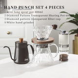 Bincoo Hand Brew Coffee Pot Dripper Set Sharing Pot Coffee Filter Cup Household Hand Grinder Coffee Machine Sets