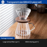 BINCOO Coffee Dripper Set Filter Cup Coffee Pot Set Coffee Sharing Pot Strainer Cup Extraction Filter Coffee Utensils 400ML/600ML