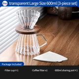 BINCOO Coffee Dripper Set Filter Cup Coffee Pot Set Coffee Sharing Pot Strainer Cup Extraction Filter Coffee Utensils 400ML/600ML