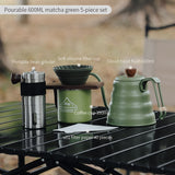 BINCOO Coffee Dripper Set Outdoor Hand-brewed Coffee Pot Set Camping Coffee Equipment for Outdoor and Travel 600ML