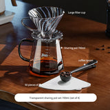 BINCOO Glass Coffee Sharing Pot Set Filter Cup Drip Filter Paper Funnel Hand Brewing Pot Coffee Kettle 500ML/700ML